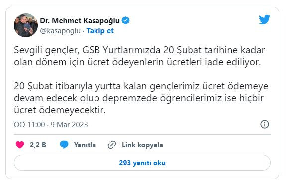 KYK yurt ücretleri öğrencilere iade edilecek