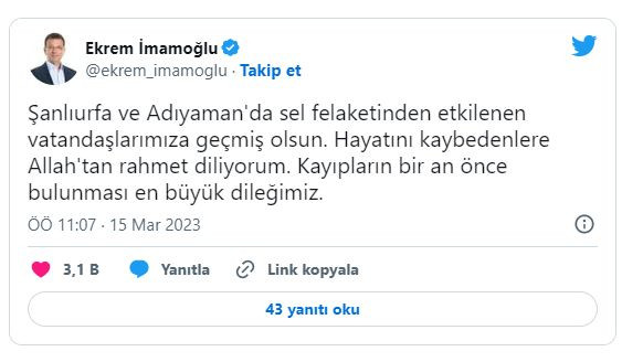 Ekrem İmamoğlu'ndan sel felaketine dair açıklama