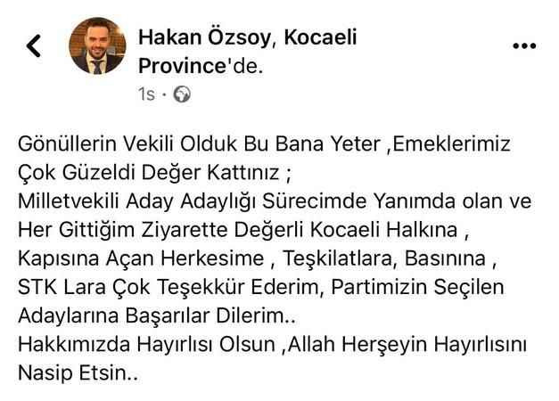 Özsoy listeye giremeyince bakın ne söyledi