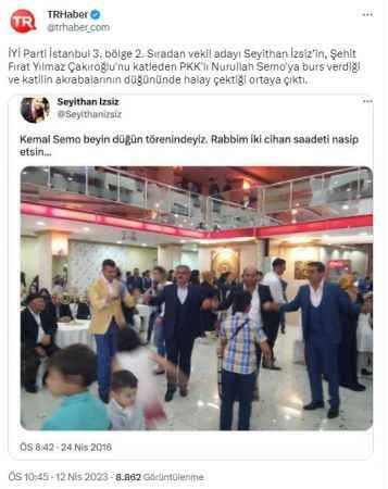 İYİ Partili aday Çakıroğlu’nun katilinin akrabasının düğününe katılmış