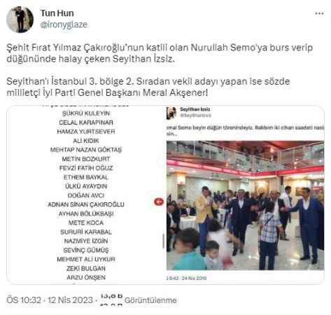 İYİ Partili aday Çakıroğlu’nun katilinin akrabasının düğününe katılmış