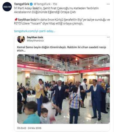 İYİ Partili aday Çakıroğlu’nun katilinin akrabasının düğününe katılmış