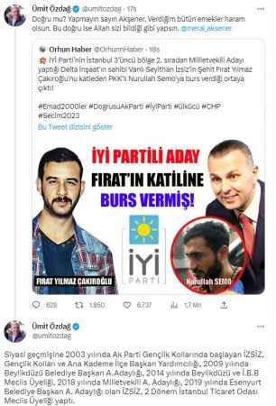 İYİ Partili aday Çakıroğlu’nun katilinin akrabasının düğününe katılmış