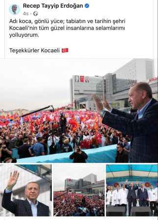 Erdoğan’dan Kocaeli'ye teşekkür