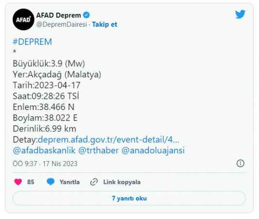 Malatya'da korkutan deprem!