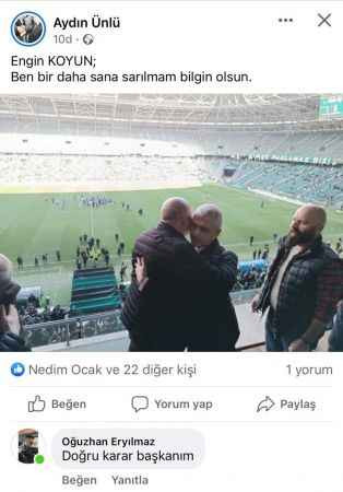 Ünlü’den Koyun’a “Ben sana sarılmam!”