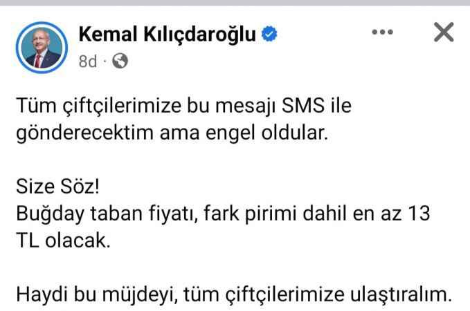 Kılıçdaroğlu, engellenen SMS'i paylaştı: “En az 13 TL olacak”