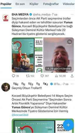AKP’lilere “troll” demişti Kocaeli’deki oyunu iptal edildi