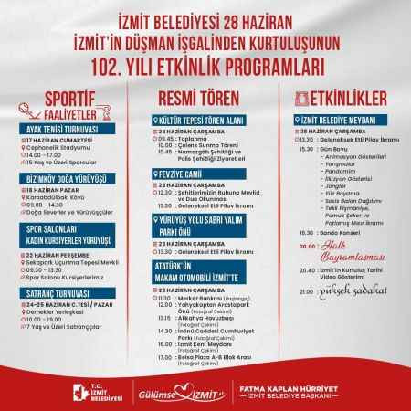 İzmit’in Kurtuluşu ve bayram Yüksek Sadakat ile kutlanacak
