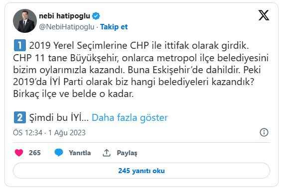 İYİ Partili vekilin Cumhur ısrarı sürüyor!