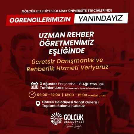 Gölcük Belediyesi'nden üniversite tercihlerinde öğrencilere destek