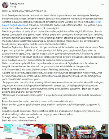 Tutuş ve AKP’li meclis üyelerine sitem: Ersin abi bunu hak etmedi