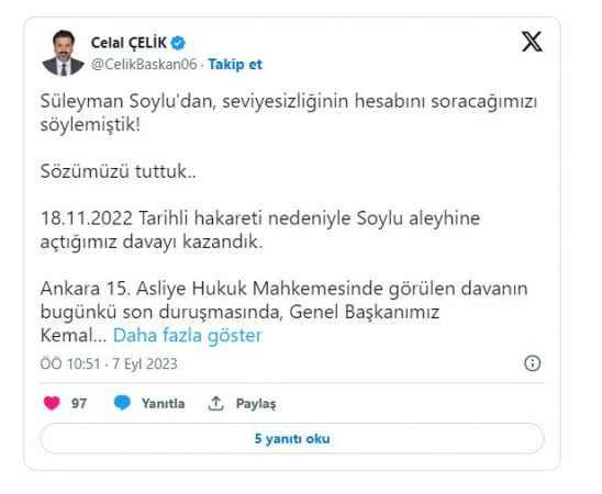 Kılıçdaroğlu davayı kazandı: Süleyman Soylu 40 bin lira tazminat ödeyecek