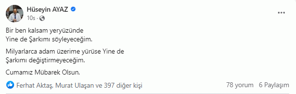 Hüseyin Ayaz, "7 yıldızlı kent" şarkısını tekrar söylemekte "Karar'lı