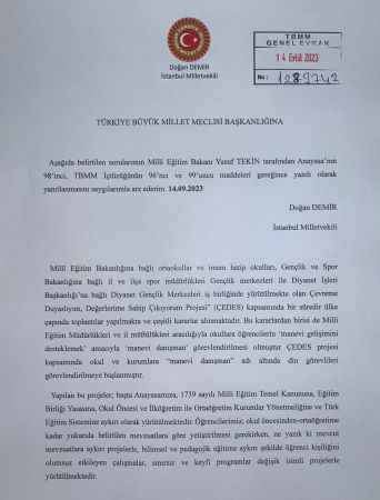 Doğan Demir'den bakana ‘manevi danışman' görevlendirmesi sorusu!