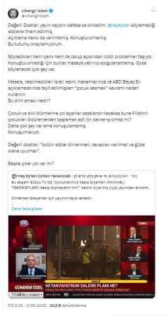 İsrailli Cohen Yanarocak'tan canlı yayında kan donduran sözler