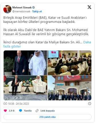 Mehmet Şimşek'ten 'Körfez' açıklaması