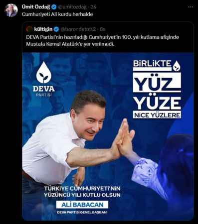 O görsele Özdağ’dan tepki “Cumhuriyeti Ali Kurdu heralde”
