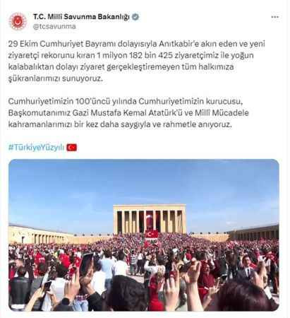 Cumhuriyet Bayramı'nda Anıtkabir kaç ziyaretçi ağırladı?