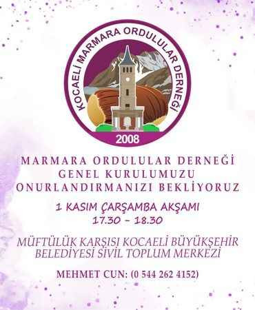 Marmara Ordulular Derneğinin genel kurulu bugün