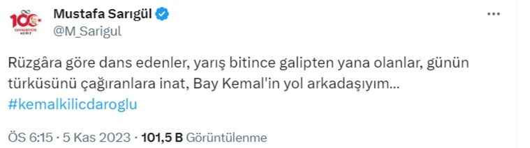 Sarıgül esti gürledi “Bay Kemal'in yol arkadaşıyım…"