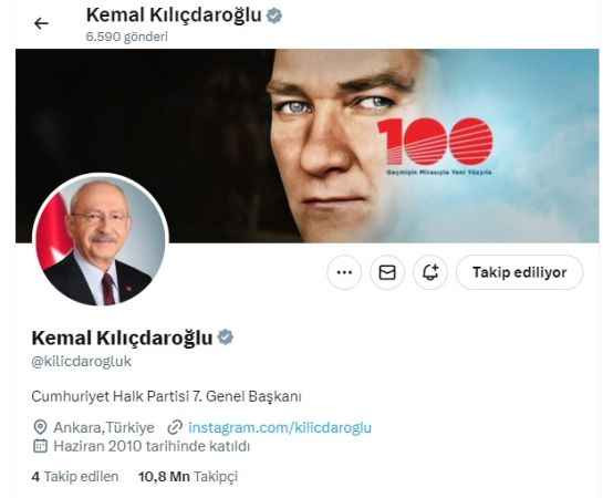 Kılıçdaroğlu X hesabında 'biyografi'sini değiştirdi
