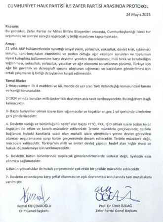 Ümit Özdağ paylaştı... İşte Kılıçdaroğlu ile yaptığı 'gizli protokol'