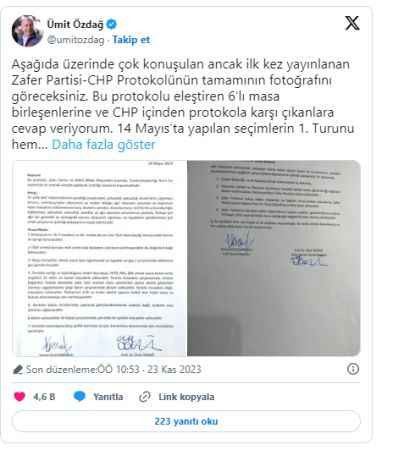 Ümit Özdağ paylaştı... İşte Kılıçdaroğlu ile yaptığı 'gizli protokol'