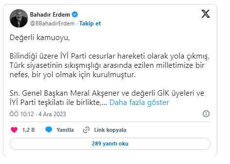 Eski İYİ Partili isimden Akşener'e çağrı! "Bile bile muhalif seçmene kaybettirmek…"