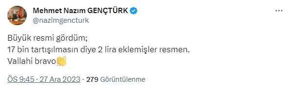 Gençtürk "Büyük resmi gördüm” dedi Asgari ücretteki 2 TL’yi açıkladı
