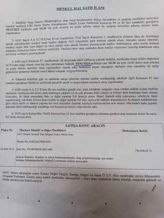 Kocaeli’de açık arttırmayla araba satacaklar!