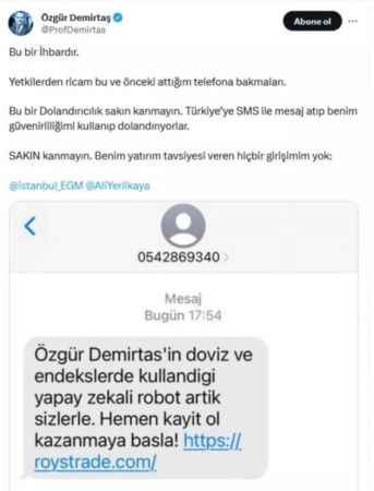 Özgür Demirtaş 'Bu bir ihbardır' diyerek herkesi uyardı