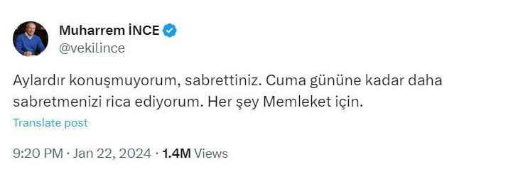 Muharrem İnce tarih verdi... "Sabredin!"