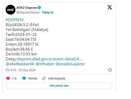 Malatya'da deprem paniği!