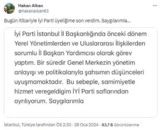 Kavuncu'nun sağ koluydu! Partisinden istifa etti