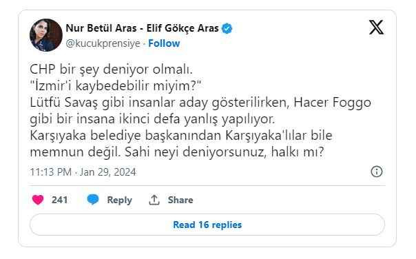 CHP seçmeninde Hacer Foggo isyanı