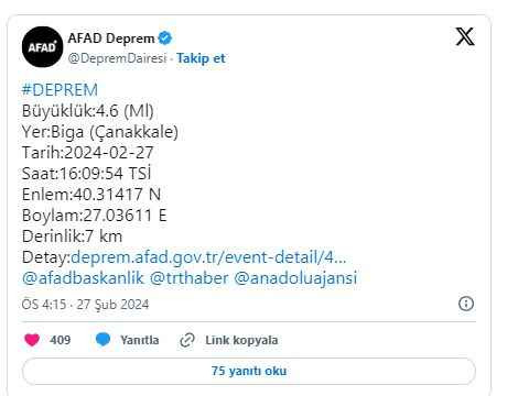 İstanbul'da hissedilen deprem!