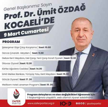 Ümit Özdağ, bugün Kocaeli’de