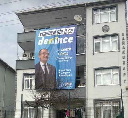 Müteahhit Özgür Karakuş’tan, Sertif Gökçe’ye dev afişli destek