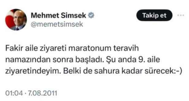 Mehmet Şimşek o paylaşımları sildi!