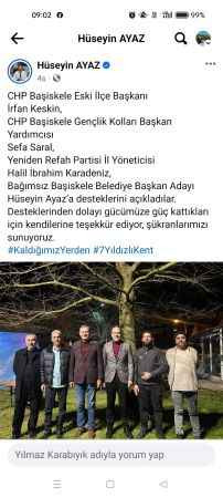 CHP eski ilçe başkanından Ayaz’a destek!