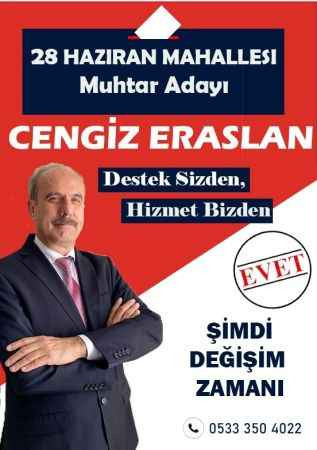 İSU Emeklisi Cengiz Eraslan, 28 Haziran’a aday!