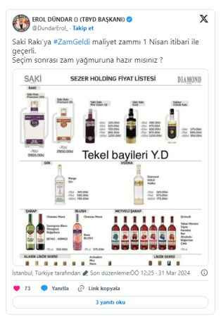 Rakı fiyatlarına ‘maliyet’ zammı