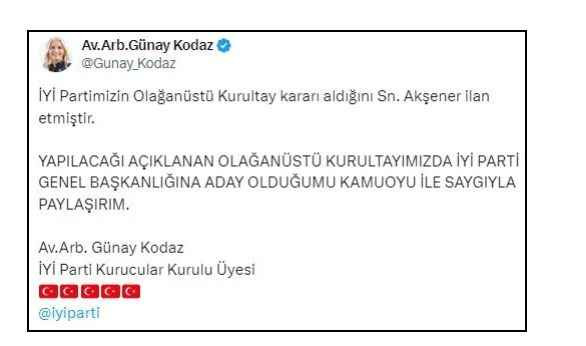 O isim genel başkanlık için adaylığını ilan etti