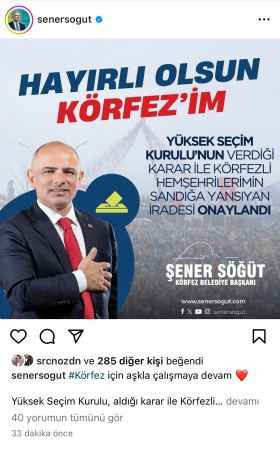 Şener Söğüt başkanlığını ilan etti