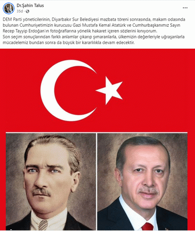 Talus’tan DEM Parti'ye Atatürk ve Erdoğan tepkisi!