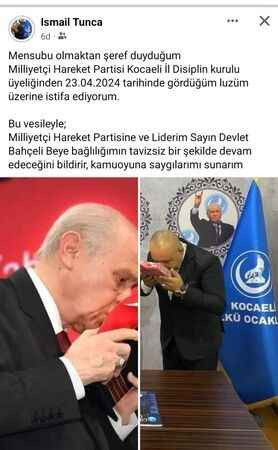 MHP’li isim yine istifa etti