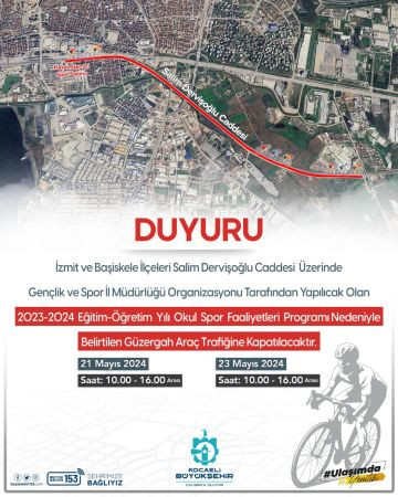 Kocaeli’de o cadde araç trafiğine kapatılacak