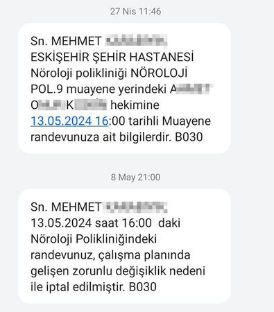 MHRS'den gelen mesajlar çıldırttı! Şikayet yağıyor! Hastanelerde randevu iptali rezaleti!