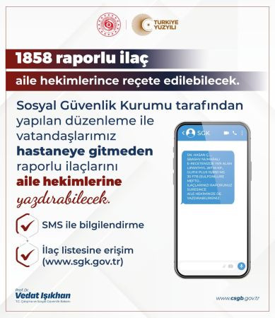 Bin 858 raporlu ilaç daha aile hekimlerince reçete edilebilecek